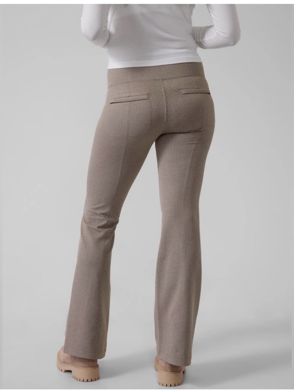Athleta Delancey Herringbone Flare Pant Taupe